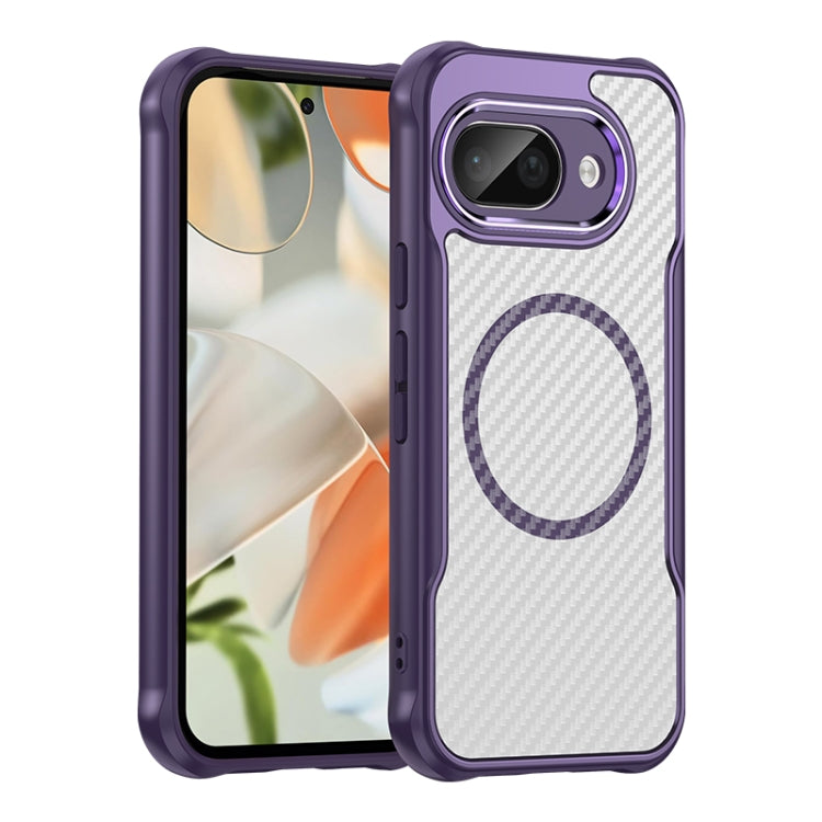 Carbon Fiber Texture MagSafe Translucent Phone Case, For Google Pixel 9a, For Google Pixel 9 Pro XL, For Google Pixel 9 Pro / 9