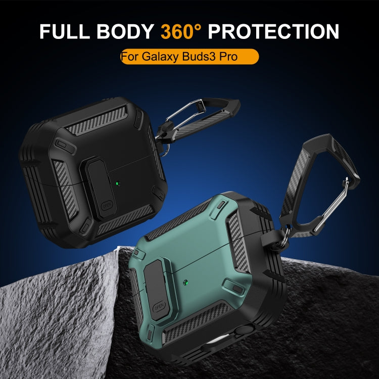 Dual-color Earphone Protective Case with Switch & Hook, For Samsung Galaxy Buds 3 / 3 Pro