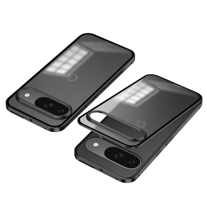 Snap Buckle Metal Frame Frosted Phone Case, For Google Pixel 9 Pro XL, For Google Pixel 9 / 9 Pro