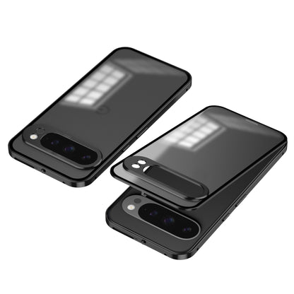 Snap Buckle Metal Frame Frosted Phone Case, For Google Pixel 9 Pro XL, For Google Pixel 9 / 9 Pro
