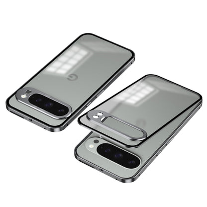 Snap Buckle Metal Frame Frosted Phone Case, For Google Pixel 9 Pro XL, For Google Pixel 9 / 9 Pro