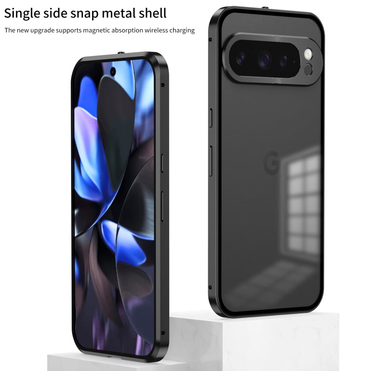 Snap Buckle Metal Frame Frosted Phone Case, For Google Pixel 9 Pro XL, For Google Pixel 9 / 9 Pro