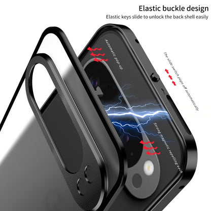 Snap Buckle Metal Frame Frosted Phone Case, For Google Pixel 9 Pro XL, For Google Pixel 9 / 9 Pro