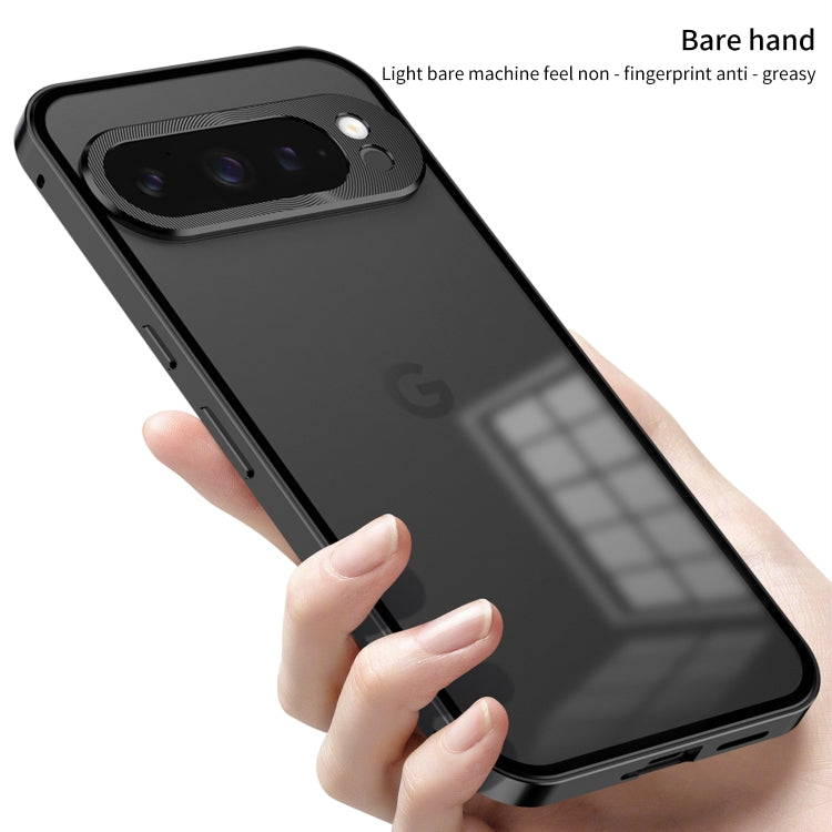 Snap Buckle Metal Frame Frosted Phone Case, For Google Pixel 9 Pro XL, For Google Pixel 9 / 9 Pro