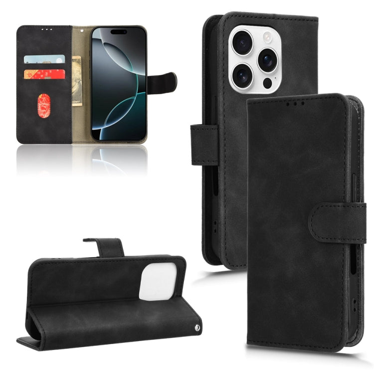 Skin Feel Magnetic Flip Leather Phone Case, For iPhone 16e, For iPhone 16 Pro Max, For iPhone 16 Pro
