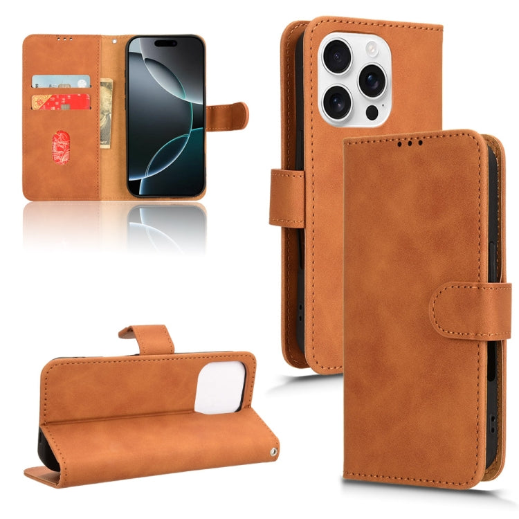 Skin Feel Magnetic Flip Leather Phone Case, For iPhone 16e, For iPhone 16 Pro Max, For iPhone 16 Pro