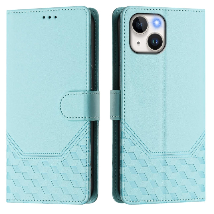 Honeycomb Embossing RFID Leather Phone Case, For iPhone 15, For iPhone 14 Plus, For iPhone 14 / 13, For iPhone 14 Pro