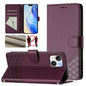 Honeycomb Embossing RFID Leather Phone Case, For iPhone 15, For iPhone 14 Plus, For iPhone 14 / 13, For iPhone 14 Pro