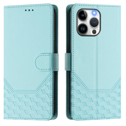 Honeycomb Embossing RFID Leather Phone Case, For iPhone 14 Pro Max, For iPhone SE 2022 / 2020 / 8 / 7, For iPhone 13 Pro Max, For iPhone 13 Pro