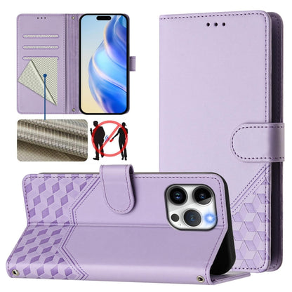Honeycomb Embossing RFID Leather Phone Case, For iPhone 14 Pro Max, For iPhone SE 2022 / 2020 / 8 / 7, For iPhone 13 Pro Max, For iPhone 13 Pro
