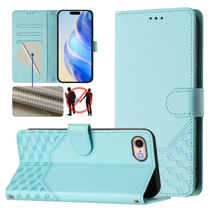 Honeycomb Embossing RFID Leather Phone Case, For iPhone 14 Pro Max, For iPhone SE 2022 / 2020 / 8 / 7, For iPhone 13 Pro Max, For iPhone 13 Pro