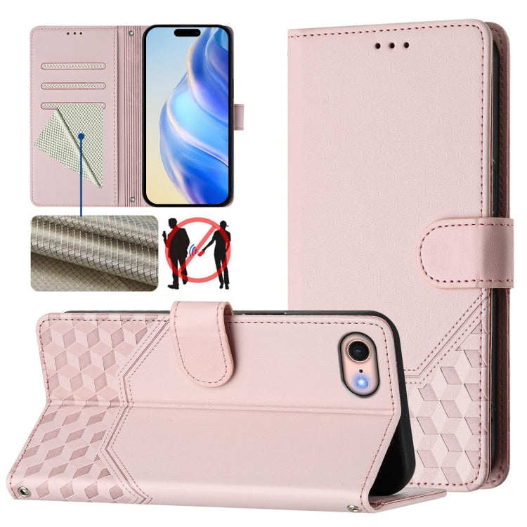 Honeycomb Embossing RFID Leather Phone Case, For iPhone 14 Pro Max, For iPhone SE 2022 / 2020 / 8 / 7, For iPhone 13 Pro Max, For iPhone 13 Pro