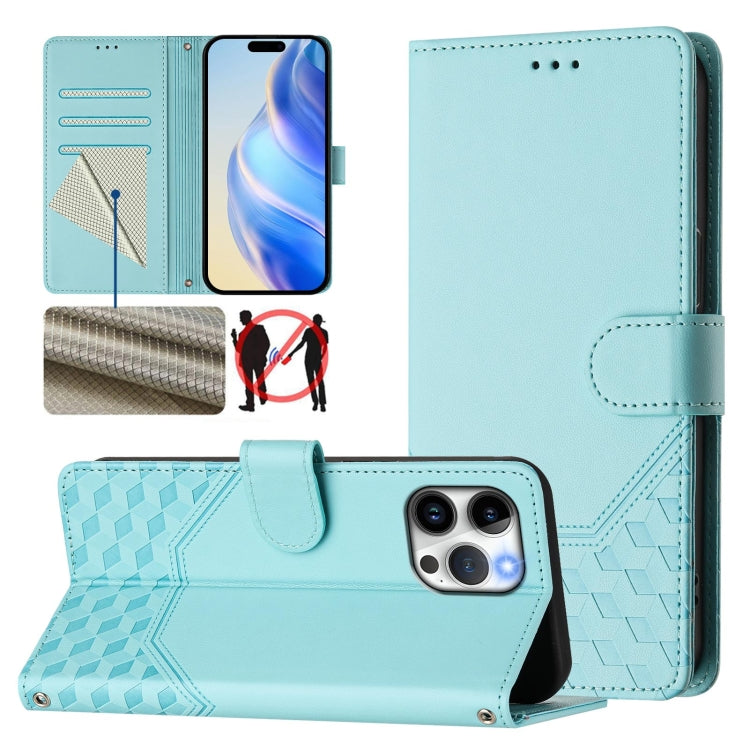 Honeycomb Embossing RFID Leather Phone Case, For iPhone 14 Pro Max, For iPhone SE 2022 / 2020 / 8 / 7, For iPhone 13 Pro Max, For iPhone 13 Pro