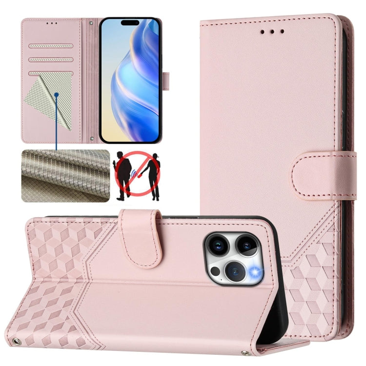 Honeycomb Embossing RFID Leather Phone Case, For iPhone 14 Pro Max, For iPhone SE 2022 / 2020 / 8 / 7, For iPhone 13 Pro Max, For iPhone 13 Pro