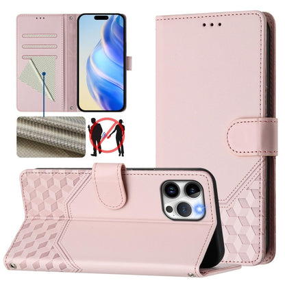 Honeycomb Embossing RFID Leather Phone Case, For iPhone 13 mini, For iPhone 12 / 12 Pro, For iPhone 12 Pro Max, For iPhone 12 mini