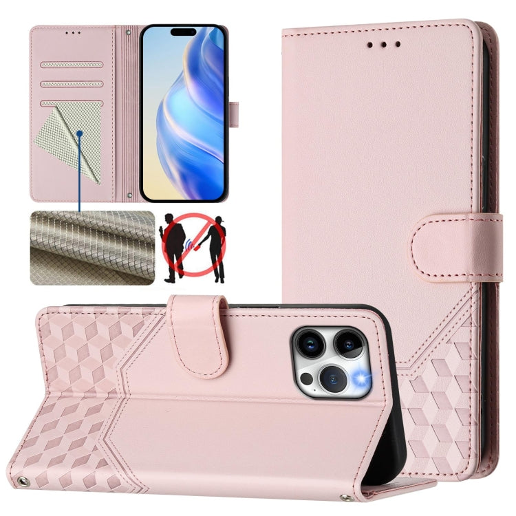 Honeycomb Embossing RFID Leather Phone Case, For iPhone 13 mini, For iPhone 12 / 12 Pro, For iPhone 12 Pro Max, For iPhone 12 mini