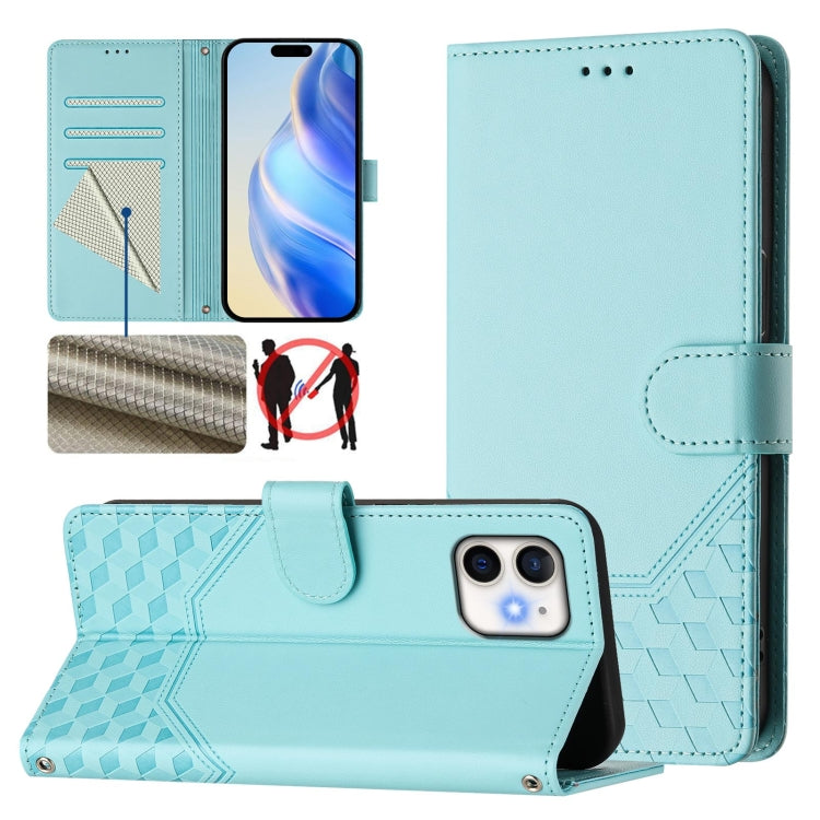 Honeycomb Embossing RFID Leather Phone Case, For iPhone 11 Pro Max, For iPhone 11, For iPhone 11 Pro, For iPhone X / XS