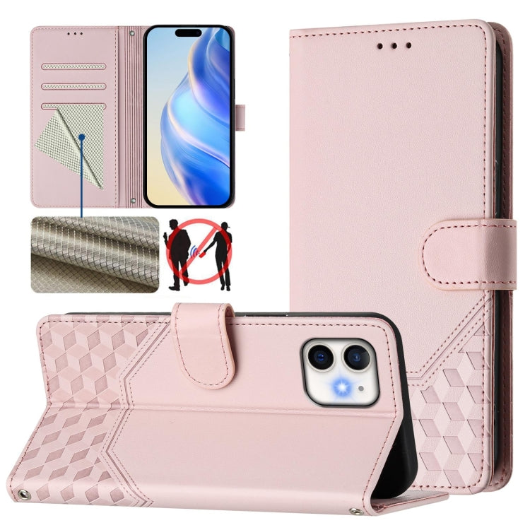 Honeycomb Embossing RFID Leather Phone Case, For iPhone 11 Pro Max, For iPhone 11, For iPhone 11 Pro, For iPhone X / XS