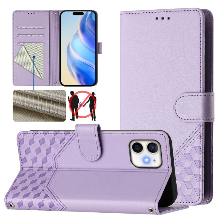 Honeycomb Embossing RFID Leather Phone Case, For iPhone 11 Pro Max, For iPhone 11, For iPhone 11 Pro, For iPhone X / XS