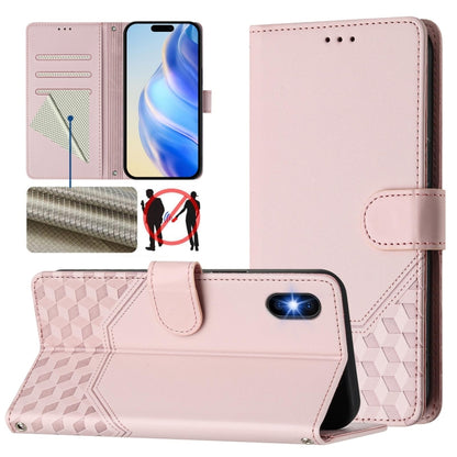 Honeycomb Embossing RFID Leather Phone Case, For iPhone 11 Pro Max, For iPhone 11, For iPhone 11 Pro, For iPhone X / XS