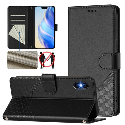Honeycomb Embossing RFID Leather Phone Case, For iPhone 11 Pro Max, For iPhone 11, For iPhone 11 Pro, For iPhone X / XS