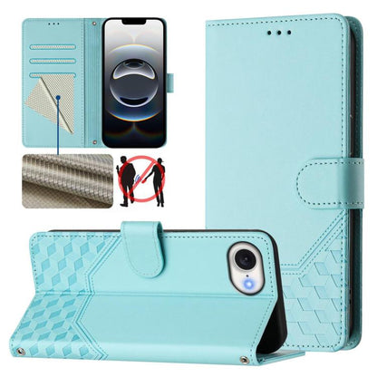 Honeycomb Embossing RFID Leather Phone Case, For iPhone 18 Pro / 17 Pro, For iPhone 18 Pro Max / 17 Pro Max, For iPhone 17e / 16e, For iPhone 17
