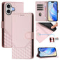 Honeycomb Embossing RFID Leather Phone Case, For iPhone 17e / 16e, For iPhone 17 Pro Max, For iPhone 17 Pro, For iPhone 17