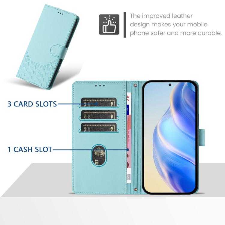 Honeycomb Embossing RFID Leather Phone Case, For iPhone 18 Pro / 17 Pro, For iPhone 18 Pro Max / 17 Pro Max, For iPhone 17e / 16e, For iPhone 17