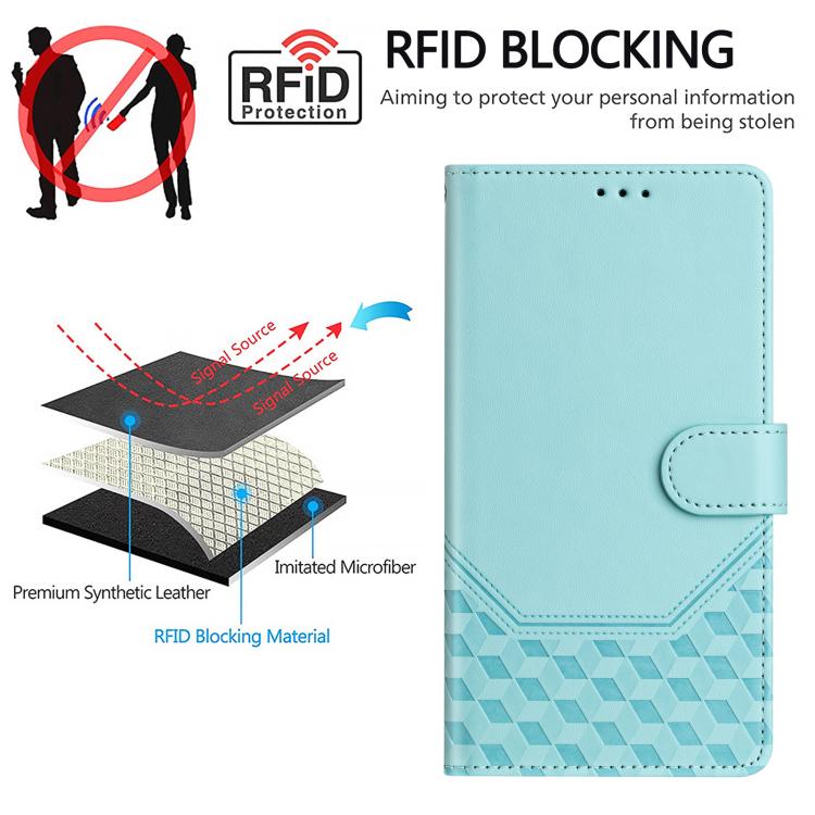 Honeycomb Embossing RFID Leather Phone Case, For iPhone 18 Pro / 17 Pro, For iPhone 18 Pro Max / 17 Pro Max, For iPhone 17e / 16e, For iPhone 17