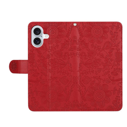 Floral Embossed Pattern Leather Phone Case, For iPhone 16, For iPhone 15 Pro Max, For iPhone 15 Pro, For iPhone 15 Plus