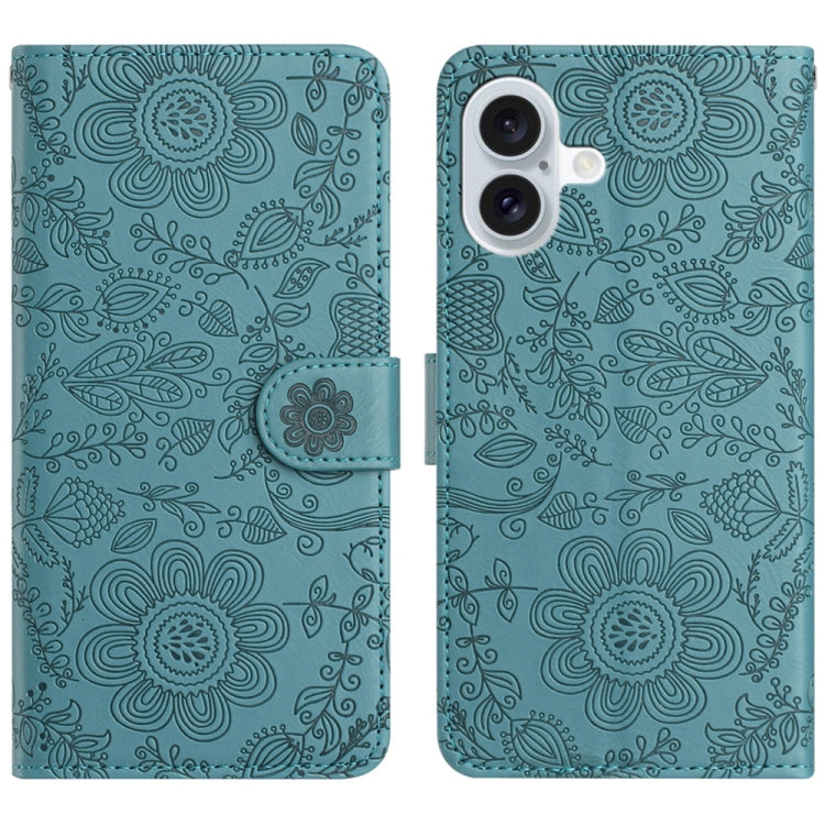 Floral Embossed Pattern Leather Phone Case, For iPhone 16, For iPhone 15 Pro Max, For iPhone 15 Pro, For iPhone 15 Plus