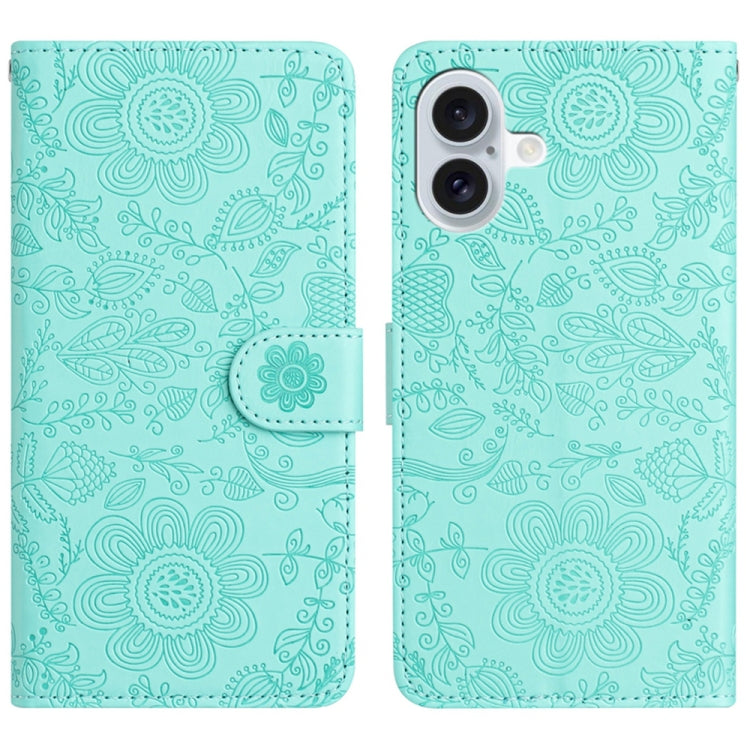 Floral Embossed Pattern Leather Phone Case, For iPhone 16, For iPhone 15 Pro Max, For iPhone 15 Pro, For iPhone 15 Plus