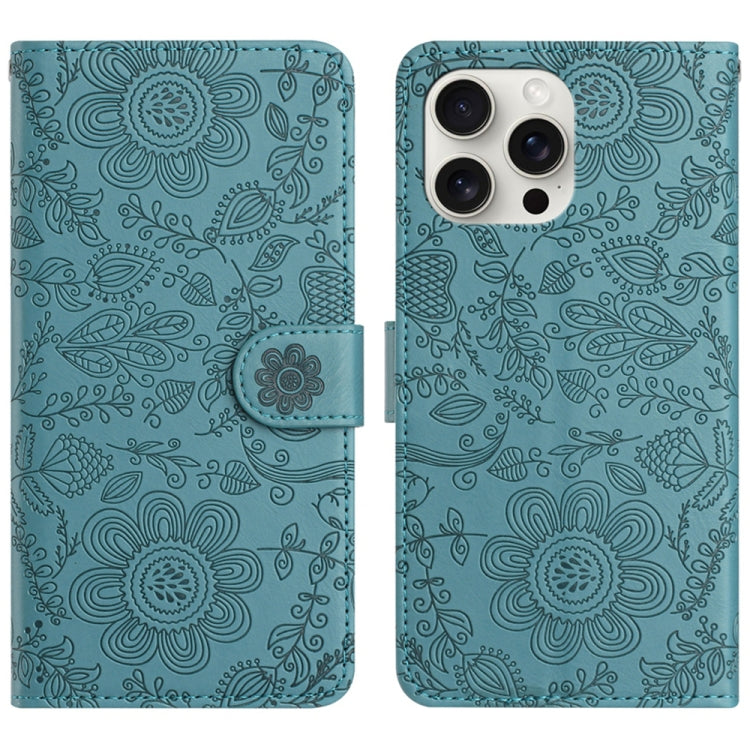 Floral Embossed Pattern Leather Phone Case, For iPhone 16, For iPhone 15 Pro Max, For iPhone 15 Pro, For iPhone 15 Plus
