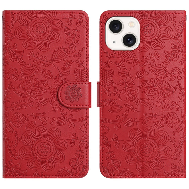 Floral Embossed Pattern Leather Phone Case, For iPhone 16, For iPhone 15 Pro Max, For iPhone 15 Pro, For iPhone 15 Plus