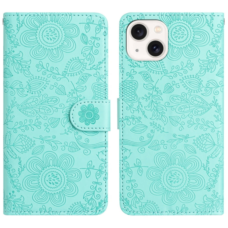 Floral Embossed Pattern Leather Phone Case, For iPhone 16, For iPhone 15 Pro Max, For iPhone 15 Pro, For iPhone 15 Plus