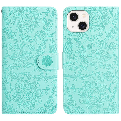 Floral Embossed Pattern Leather Phone Case, For iPhone 16, For iPhone 15 Pro Max, For iPhone 15 Pro, For iPhone 15 Plus