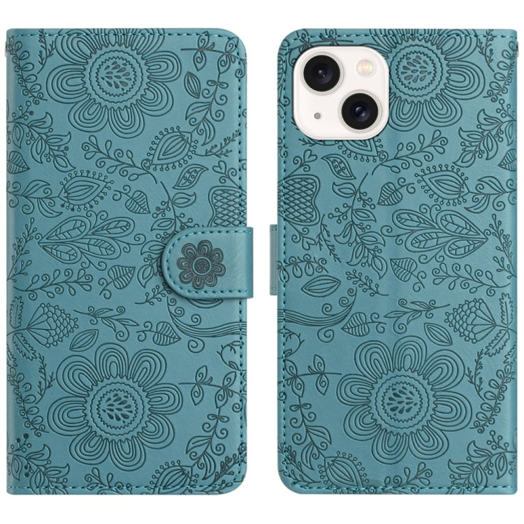 Floral Embossed Pattern Leather Phone Case, For iPhone 15, For iPhone 14 Plus, For iPhone 14, For iPhone 14 Pro