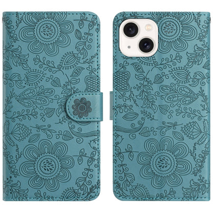 Floral Embossed Pattern Leather Phone Case, For iPhone 15, For iPhone 14 Plus, For iPhone 14, For iPhone 14 Pro