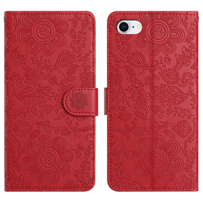 Floral Embossed Pattern Leather Phone Case, For iPhone 14 Pro Max, For iPhone SE 2022 / 2020 / 8 / 7, For iPhone 13 Pro Max, For iPhone 13 Pro