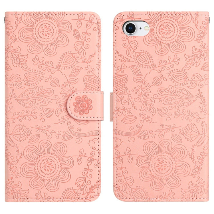 Floral Embossed Pattern Leather Phone Case, For iPhone 14 Pro Max, For iPhone SE 2022 / 2020 / 8 / 7, For iPhone 13 Pro Max, For iPhone 13 Pro