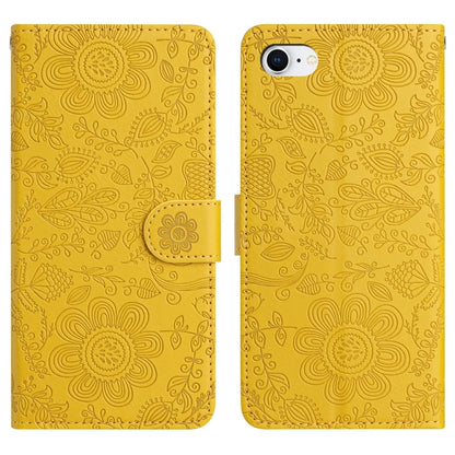 Floral Embossed Pattern Leather Phone Case, For iPhone 14 Pro Max, For iPhone SE 2022 / 2020 / 8 / 7, For iPhone 13 Pro Max, For iPhone 13 Pro