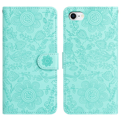 Floral Embossed Pattern Leather Phone Case, For iPhone 14 Pro Max, For iPhone SE 2022 / 2020 / 8 / 7, For iPhone 13 Pro Max, For iPhone 13 Pro