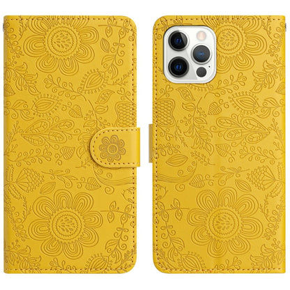 Floral Embossed Pattern Leather Phone Case, For iPhone 13, For iPhone 13 mini, For iPhone 12 / 12 Pro, For iPhone 12 Pro Max