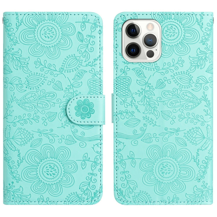 Floral Embossed Pattern Leather Phone Case, For iPhone 13, For iPhone 13 mini, For iPhone 12 / 12 Pro, For iPhone 12 Pro Max