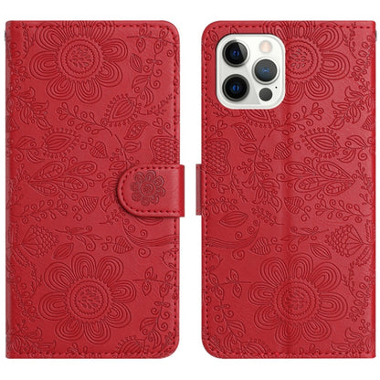 Floral Embossed Pattern Leather Phone Case, For iPhone 13, For iPhone 13 mini, For iPhone 12 / 12 Pro, For iPhone 12 Pro Max