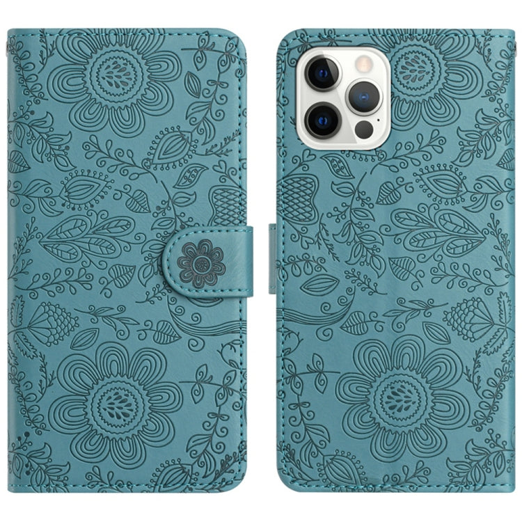 Floral Embossed Pattern Leather Phone Case, For iPhone 13, For iPhone 13 mini, For iPhone 12 / 12 Pro, For iPhone 12 Pro Max