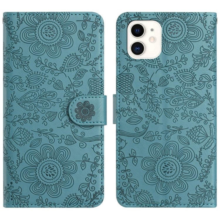 Floral Embossed Pattern Leather Phone Case, For iPhone 12 mini, For iPhone 11 Pro Max, For iPhone 11, For iPhone 11 Pro