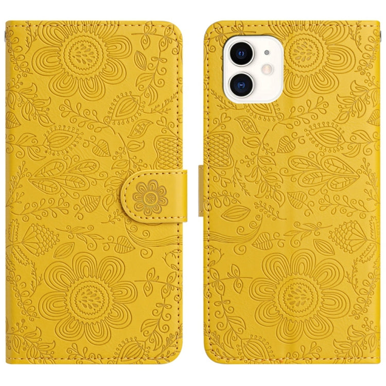 Floral Embossed Pattern Leather Phone Case, For iPhone 12 mini, For iPhone 11 Pro Max, For iPhone 11, For iPhone 11 Pro