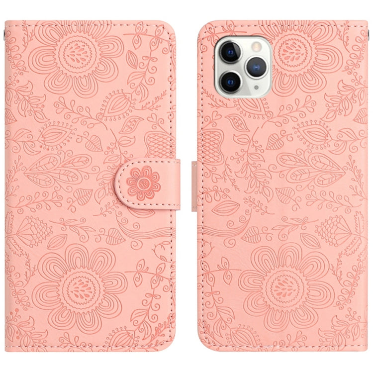 Floral Embossed Pattern Leather Phone Case, For iPhone 12 mini, For iPhone 11 Pro Max, For iPhone 11, For iPhone 11 Pro