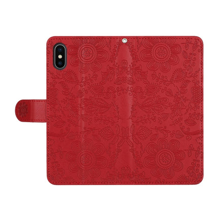 Floral Embossed Pattern Leather Phone Case, For iPhone X / XS, For iPhone XR, For iPhone XS Max, For iPhone 7 Plus / 8 Plus